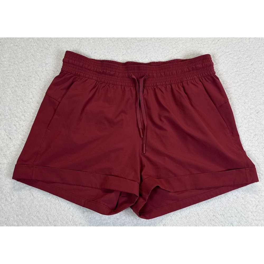 Lululemon‎ Spring Break Away Short Red Merlot Burgundy Smocked Waist Womens 8